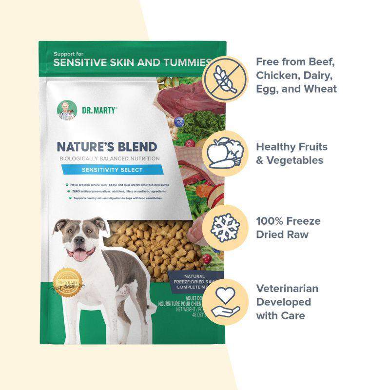 Dr. Marty Nature's Blend Sensitivity Select Freeze Dried Raw Adult Dog Food, 48 oz