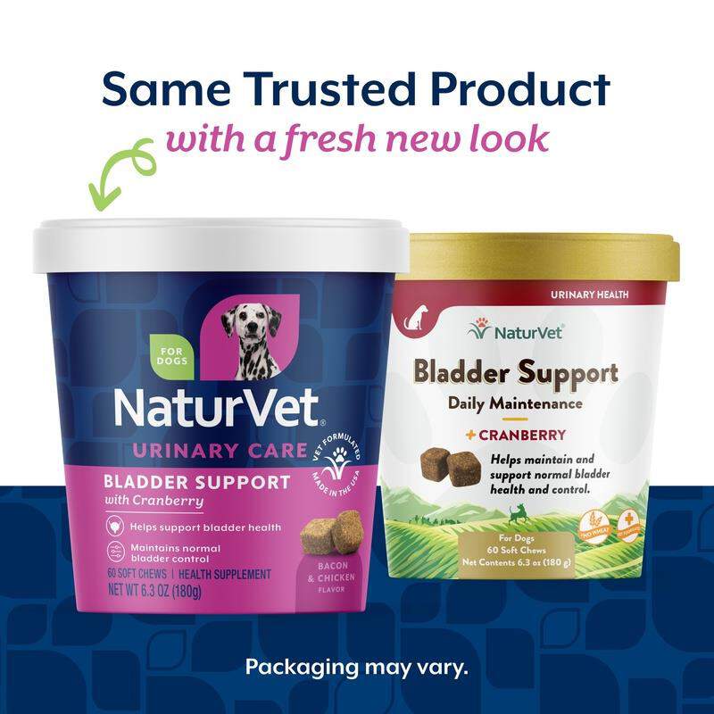 NaturVet Bladder Support Plus Cranberry Soft Chews for Dogs, 60 ct