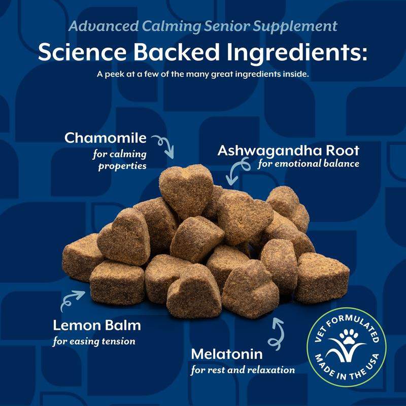 NaturVet Senior Advanced Calming Aid Soft Chews for Dogs