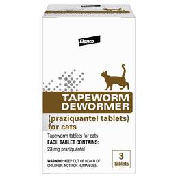 Elanco Tapeworm Dewormer (Praziquantel) for Cats, 3 Tablets