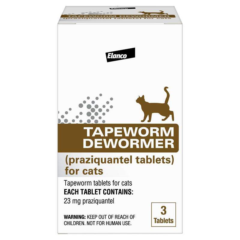 Elanco Tapeworm Dewormer (Praziquantel) for Cats, 3 Tablets