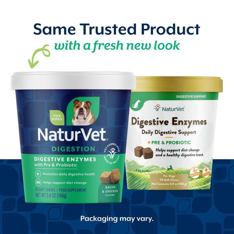 NaturVet Digestive Enzymes Plus Probiotic Soft Chews for Dogs