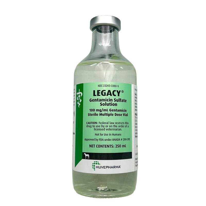LEGACY Gentamicin Sulfate Solution for Horses 100 mg/mL, 250 ml