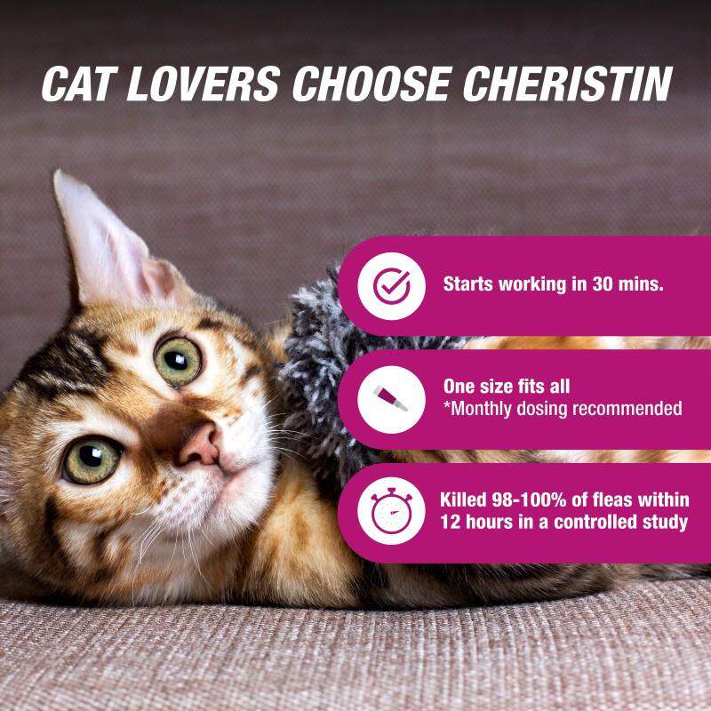 Elanco Animal Health Cheristin for Cats for Fleas, 6 Monthly Doses