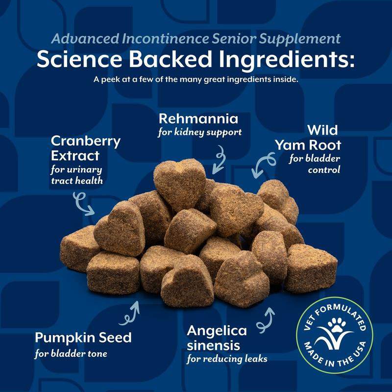 NaturVet Senior Advanced Incontinence Soft Chews Supplement for Dogs 60 Ct.