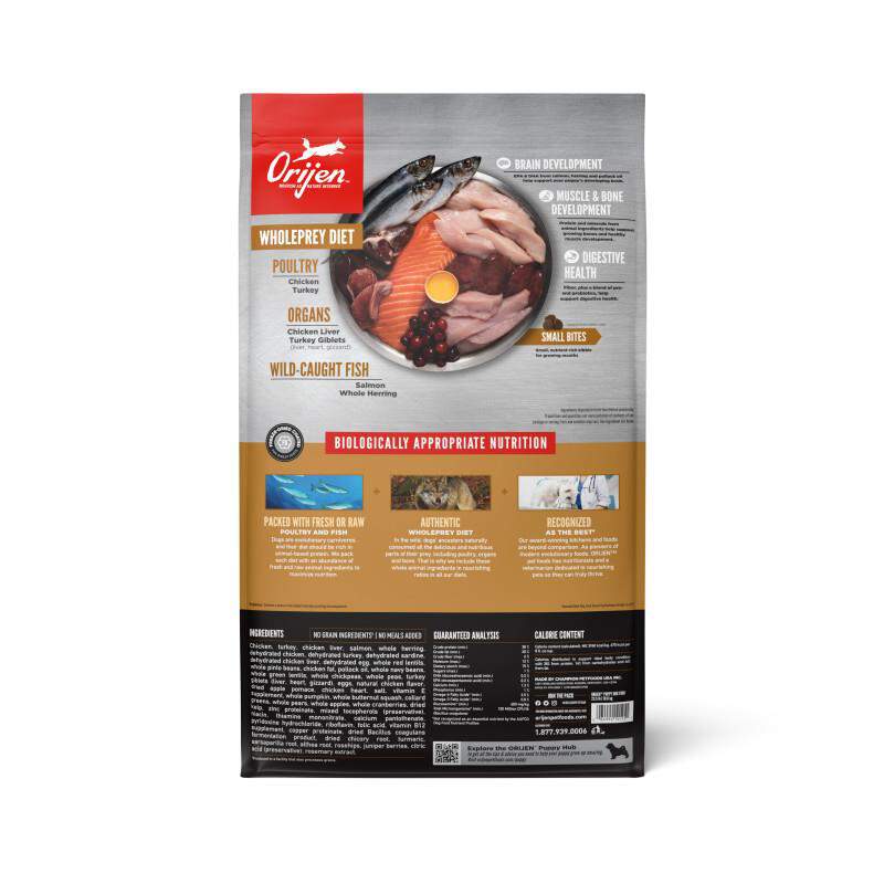 Orijen Biologically Appropriate Grain-Free Chicken, Turkey & Fish Puppy Dry Dog Food, 23.5 lbs