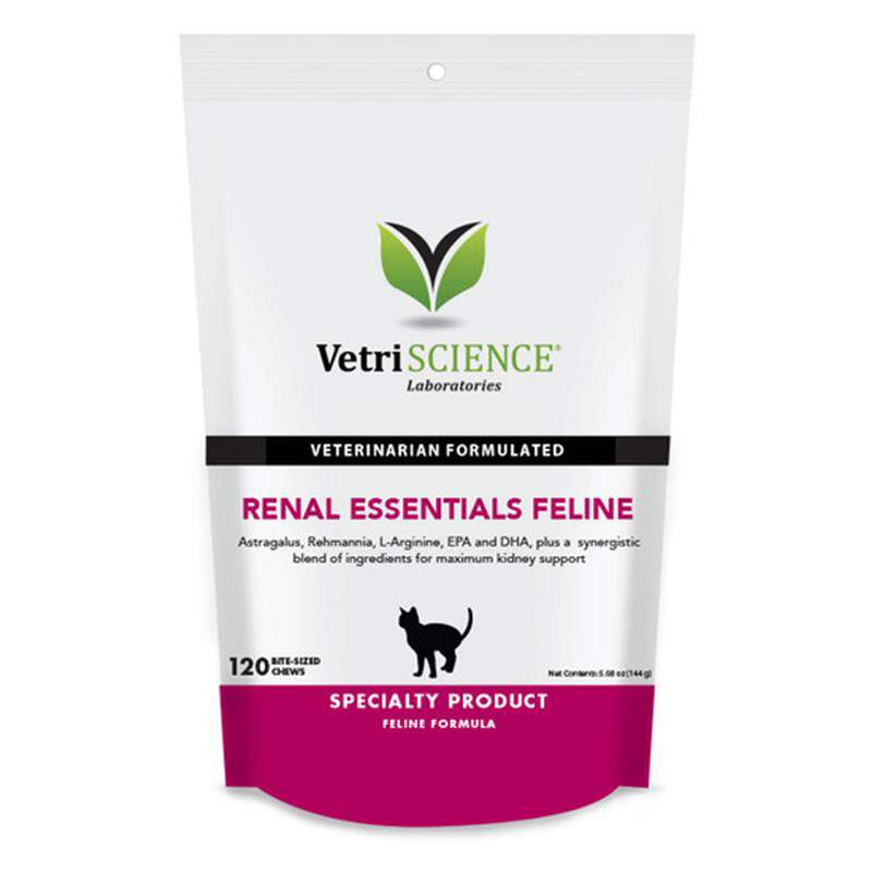 VetriScience Kidney Health Renal Essentials for Cats, 120 Soft Chews