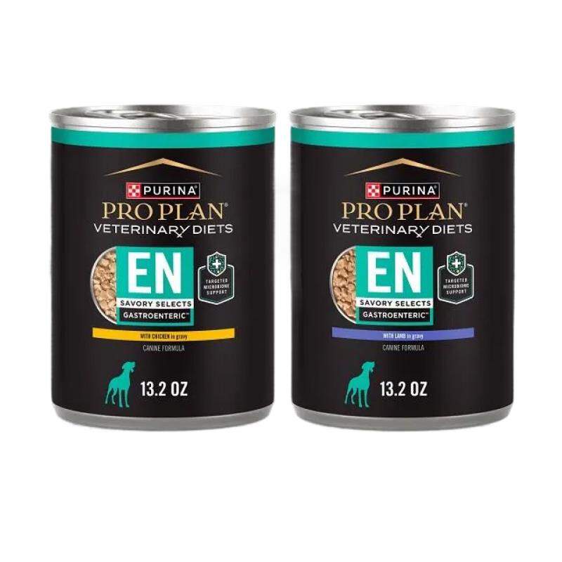 Purina Pro Plan Veterinary Diets EN Gastroenteric Savory Selects with Chicken + Lamb in Gravy Wet Dog Food Variety Pack, 12 x 13.2 oz cans