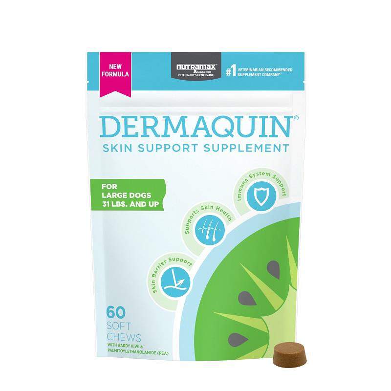 Dermaquin Skin Support Supplement for Large Dogs, 60 Soft Chews