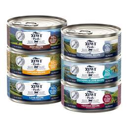 ZIWI Peak Wet Cat Food Variety Pack Beef, Chicken, Lamb, Mackerel & Lamb, Mackerel, Venison, 6 x 3 oz cans