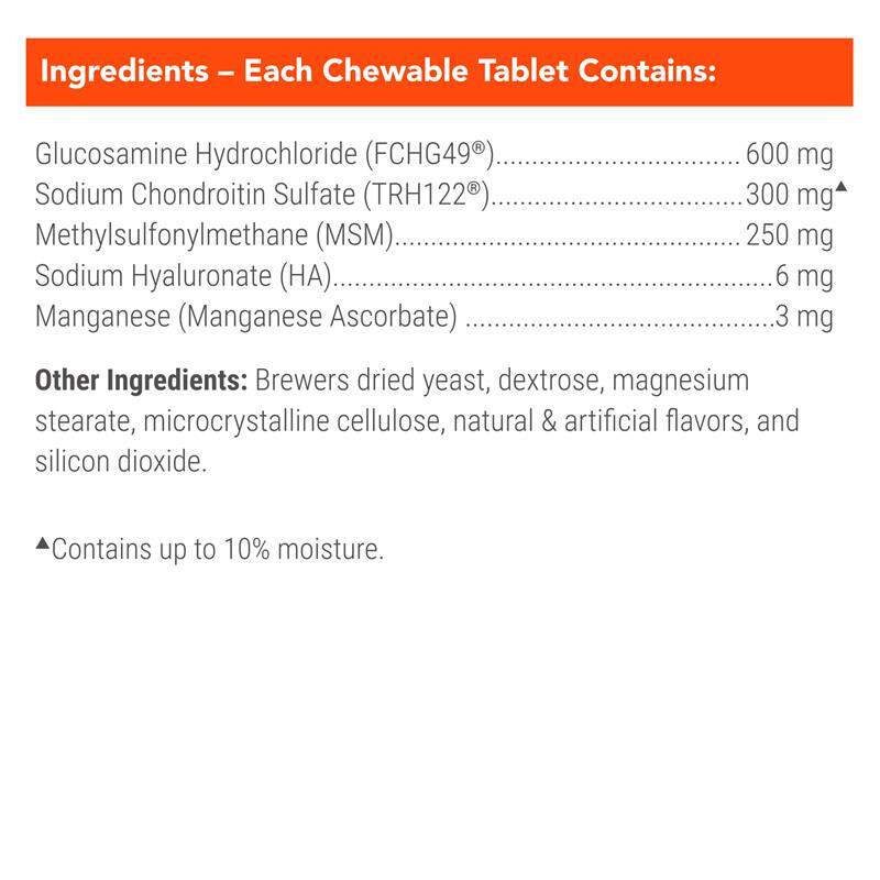 Nutramax Cosequin Maximum Strength Plus MSM and HA for Dogs, 75 Chew Tabs
