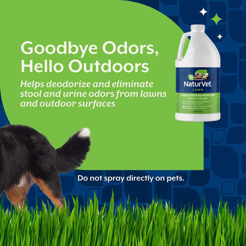 NaturVet Yard Odor Eliminator Plus Citronella Stool and Urine Deodorizer Refill, 64 oz