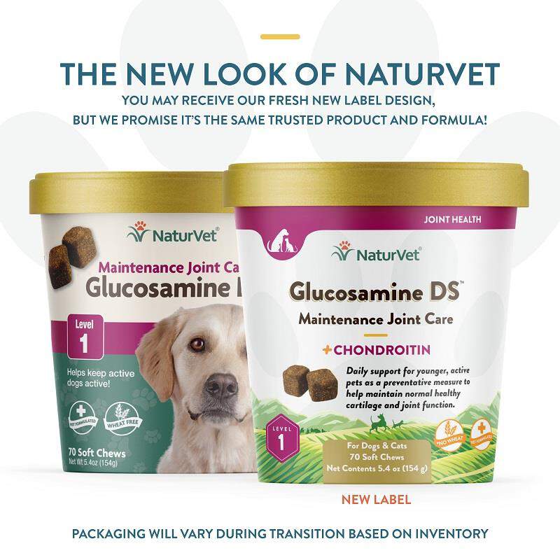 NaturVet Glucosamine DS Maintenance Joint Care Level 1, 70 Soft Chews