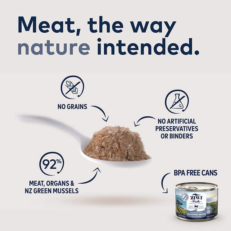 ZIWI Peak Mackerel Recipe Canned Cat Food, 12 x 6.5 oz cans