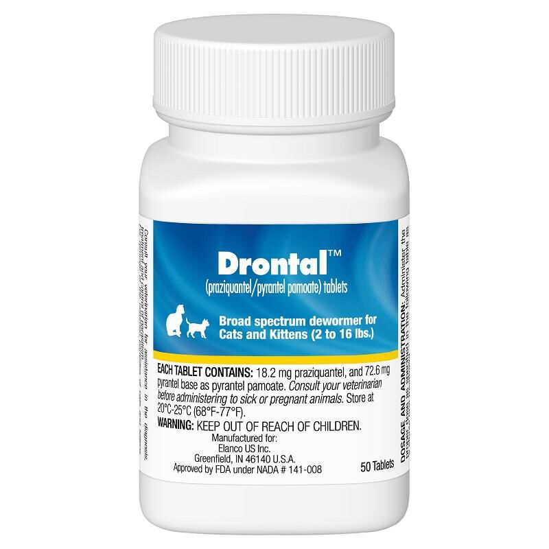 Elanco Drontal Tablets Deworming Cats and Kittens, 50 Tablets