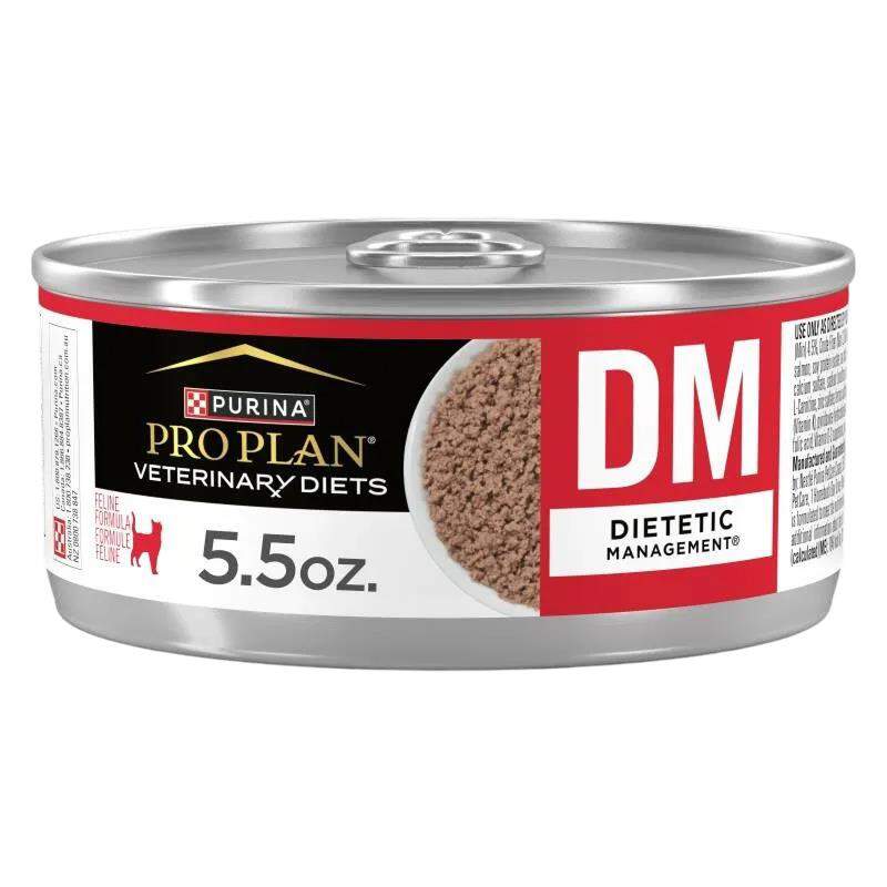 Purina Pro Plan Veterinary Diets DM Dietetic Management Formula Adult Cat Food, 24 x 5.5 oz cans