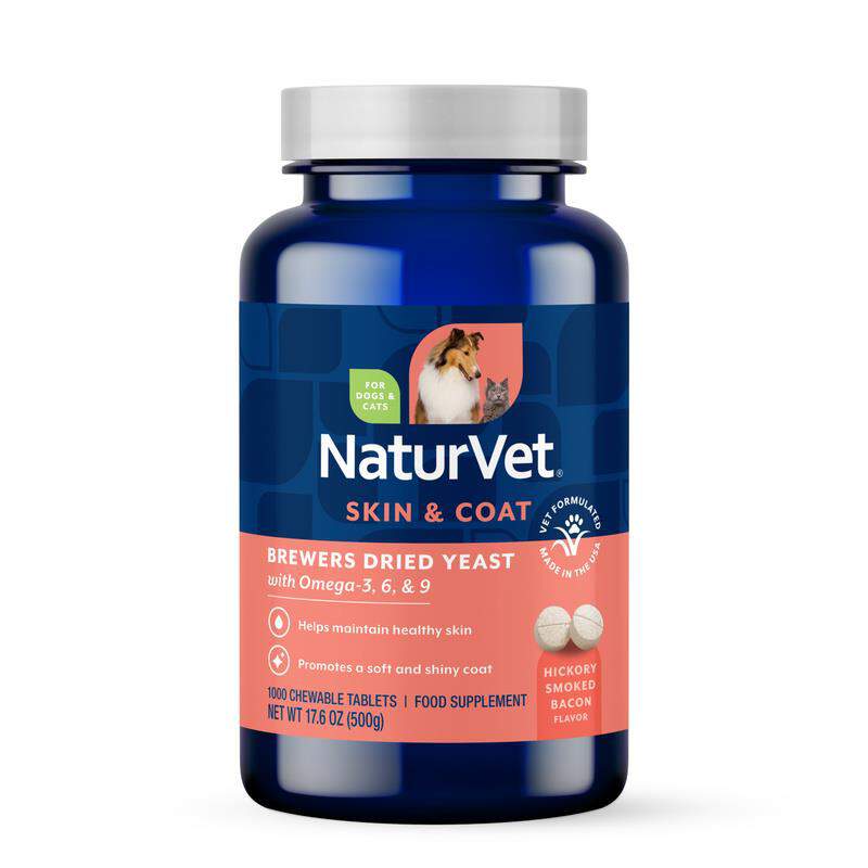NaturVet Brewer's Dried Yeast Formula plus Omegas, 1000 Chew Tabs