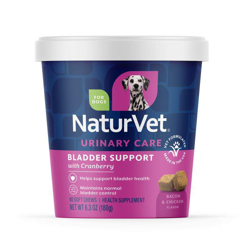 NaturVet Bladder Support Plus Cranberry Soft Chews for Dogs, 60 ct