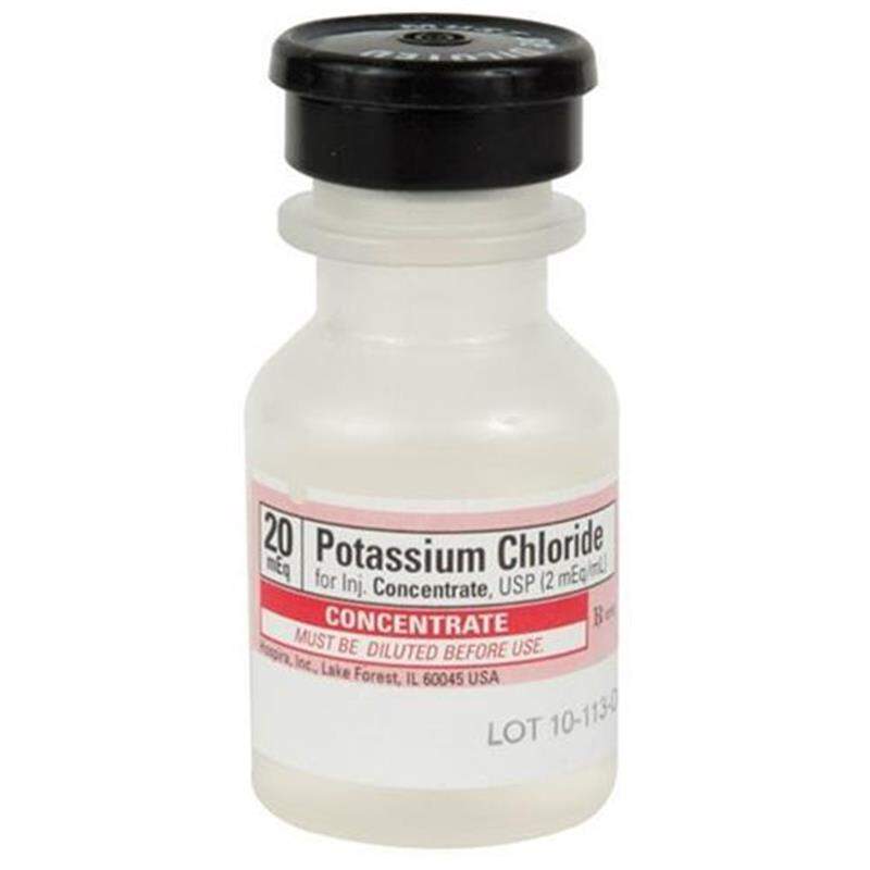 Potassium Chloride Injectable 20mEq, 10 ml vial