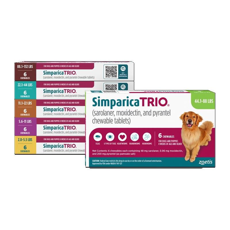 Simparica Trio Chewable Tablets for Dogs