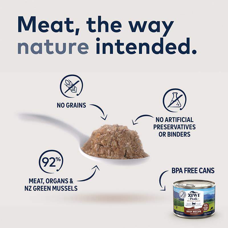 ZIWI Peak Beef Recipe Canned Cat Food, 12 x 6.5 oz cans
