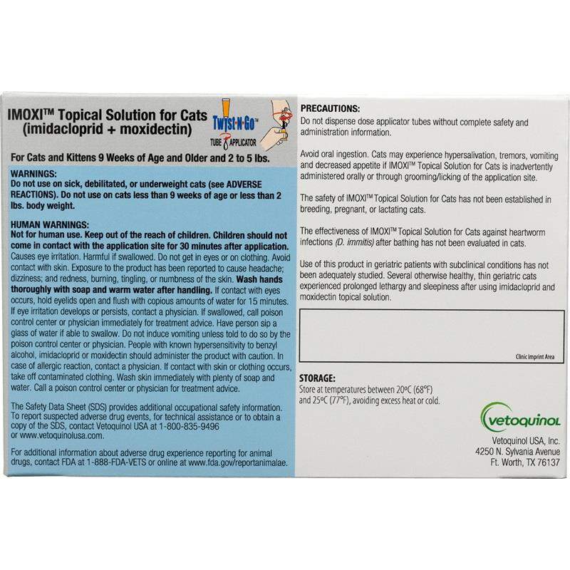 Imoxi Topical Solution for Cats (imidacloprid + moxidectin)