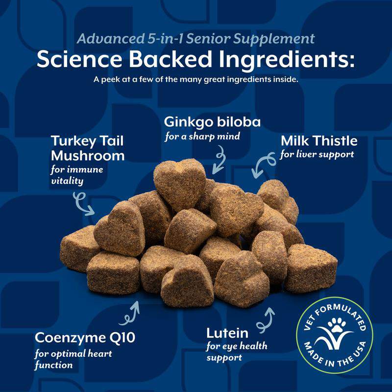 NaturVet Senior Advanced 5-in-1 Support Soft Chews for Dogs