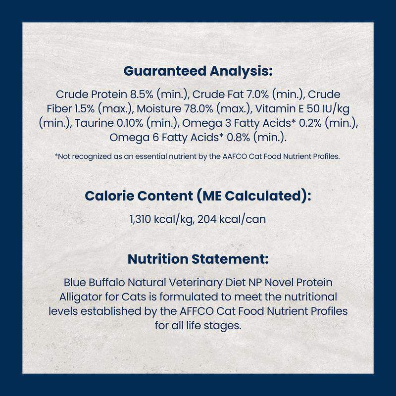 Blue Buffalo Natural Veterinary Diet NP Novel Protein Alligator Cat Food (24 X 5.5 oz) Cans