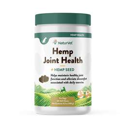 NaturVet Hemp Joint Health Plus Hemp Seed Soft Chews for Dogs