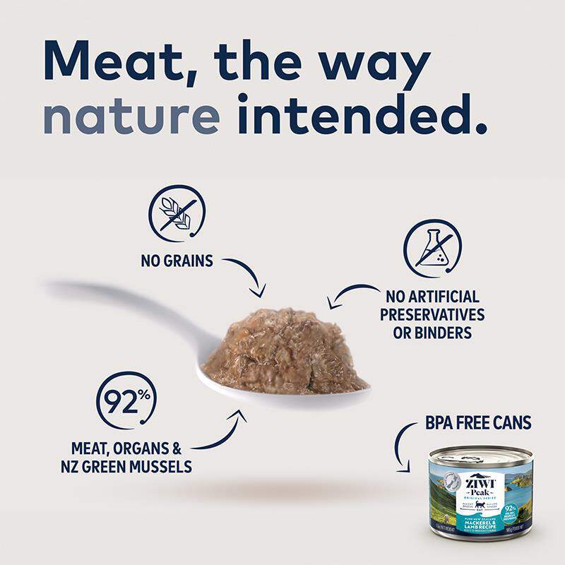 ZIWI Peak Mackerel and Lamb Recipe Canned Cat Food, 12 x 6.5 oz cans