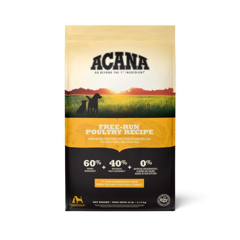 Acana Heritage Free-Run Poultry Formula Dry Dog Food, 25 lbs