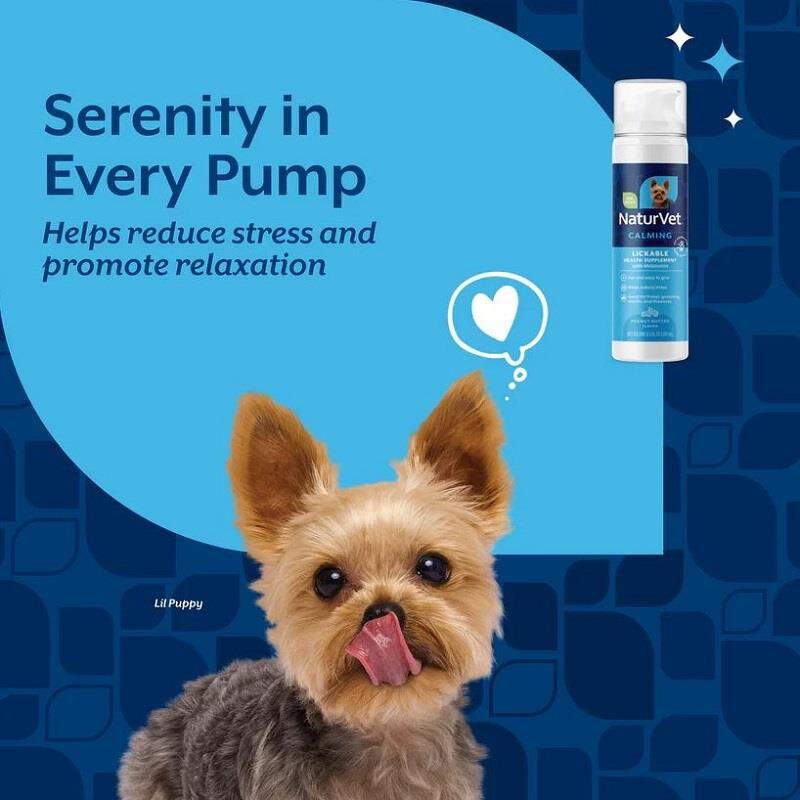 NaturVet Lickable Calming Health Supplement for Dogs, Peanut Butter Flavor, 6.4 fl oz
