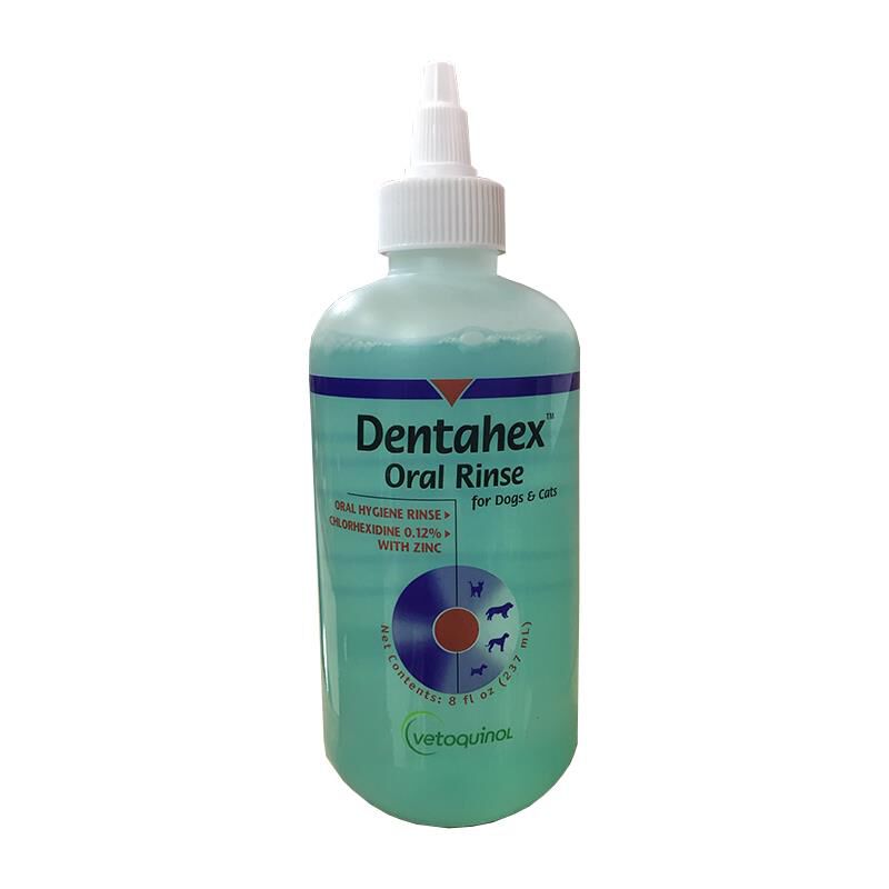 Dentahex Oral Rinse for Dogs and Cats with Chlorhexidine 0.12% and Zinc, 8 oz