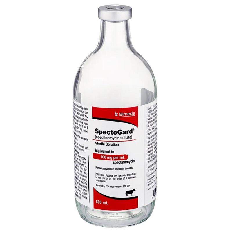 SpectoGard (spectinomycin sulfate) Sterile Solution Injection for Cattle 100 mg/ml, 500 ml