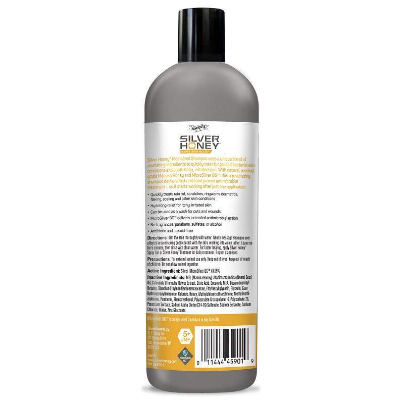 Silver Honey Rapid Skin Relief Medicated Shampoo, 16 fl oz Bottle