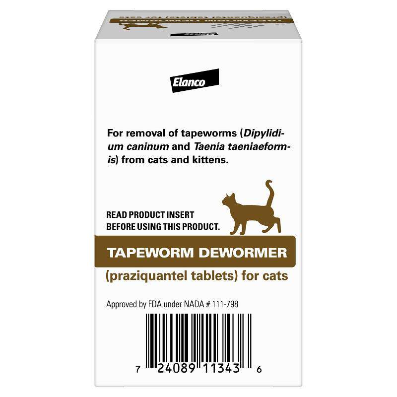 Elanco Tapeworm Dewormer (Praziquantel) for Cats, 3 Tablets