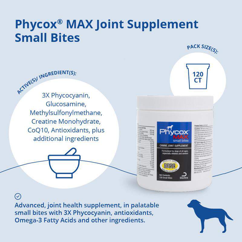 Phycox Max Small Bites Canine Joint Supplement, 120 ct