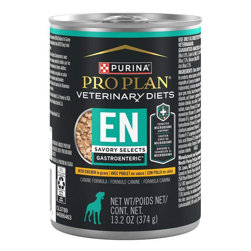 Purina Pro Plan Veterinary Diets EN Gastroenteric Savory Selects with Chicken in Gravy Wet Dog Food, 12 x 13.2 oz cans
