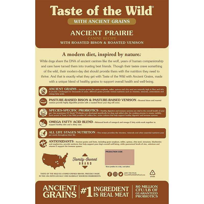 Taste of the Wild Ancient Prairie with Ancient Grains Dry Dog Food, 28 lb