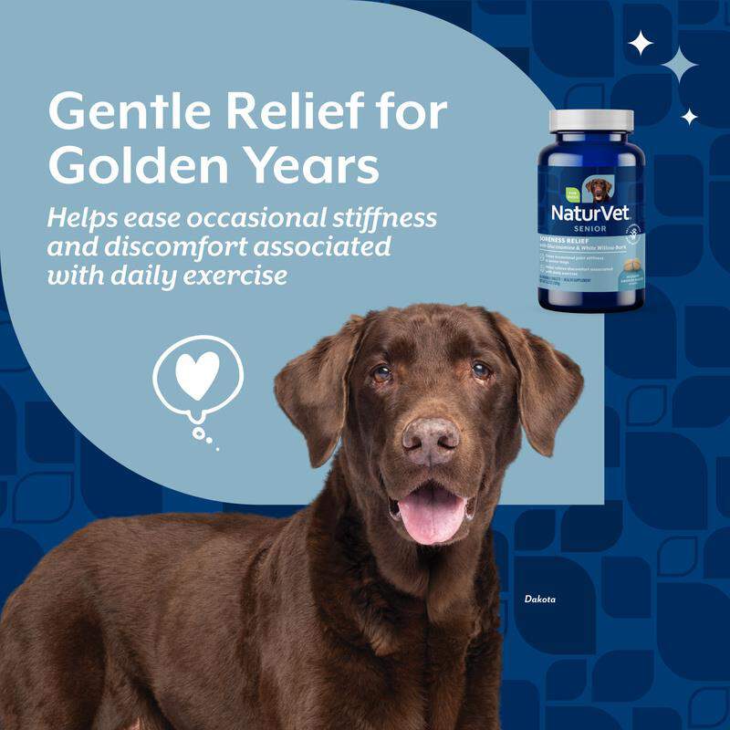 NaturVet Soreness Relief Senior Supplement for Dogs, 60 Count