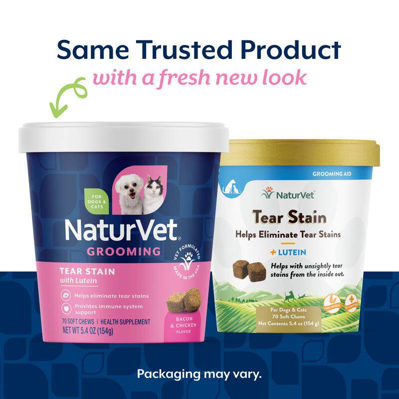 NaturVet Tear Stain Supplement Plus Lutein Soft Chews for Dogs and Cats