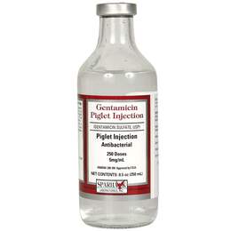 Gentamicin Piglet Injection (Gentamicin Sulfate) 5 mg/ml, 250 ml