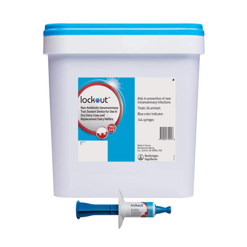 Lockout Teat Sealant for Dairy Cattle, 4 gm syringe x 144 ct pail