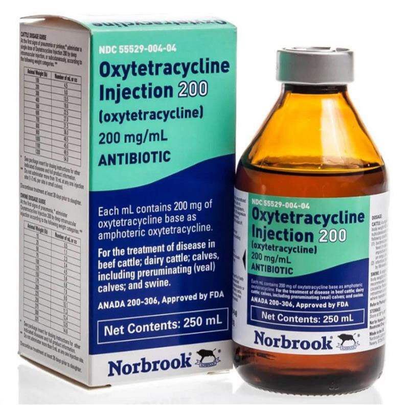 Oxytetracycline Injection 200 for Cattle and Swine, 250 ml