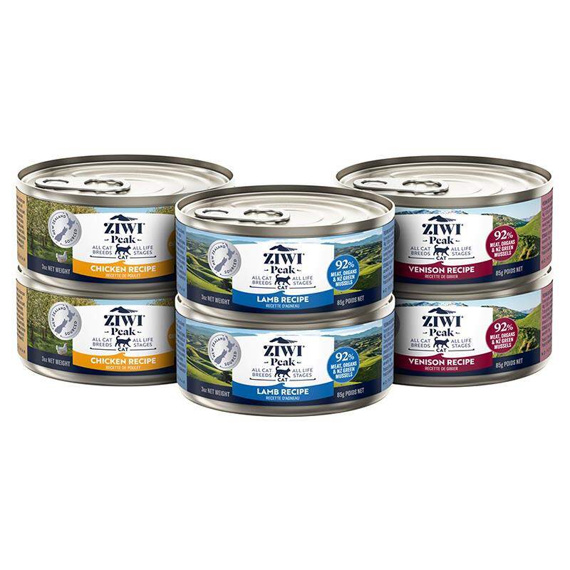ZIWI Peak Wet Cat Food Variety Pack Venison, Chicken, and Lamb, 6 x 3 oz cans