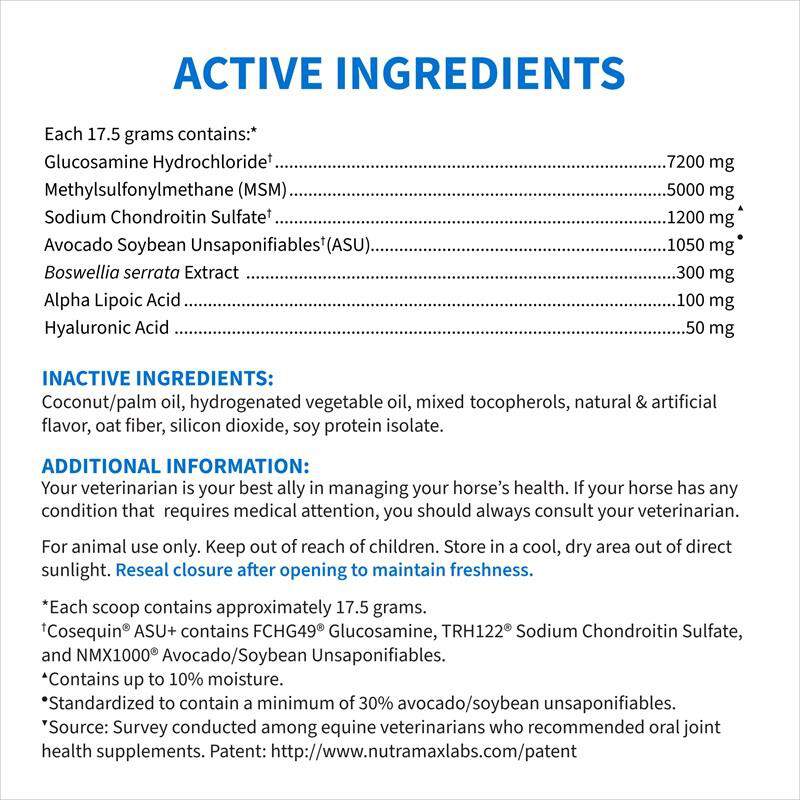 Cosequin ASU Plus Joint Health Supplement Pellets for Horses, 1050 g