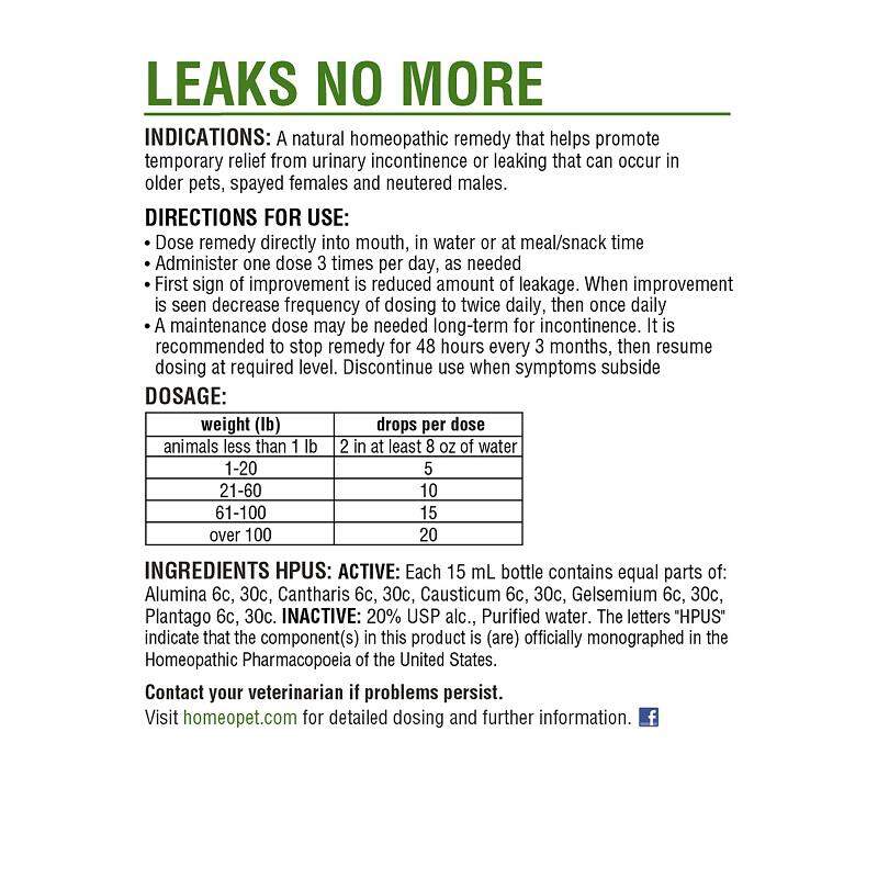 HomeoPet Leaks No More