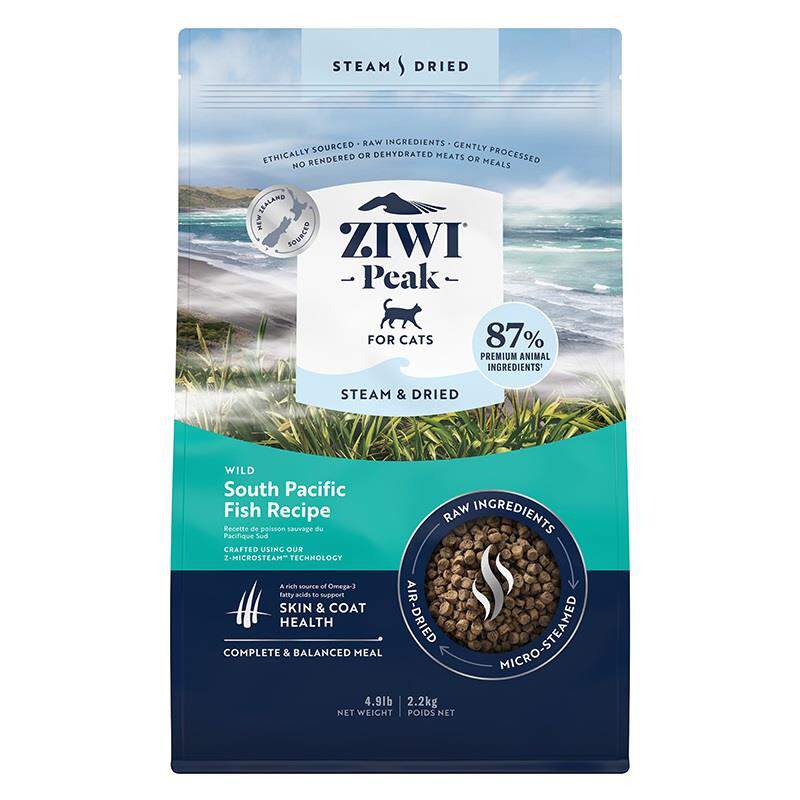 ZIWI Peak Steam & Dried Wild South Pacific Fish Recipe Cat Food, 4.9 lb