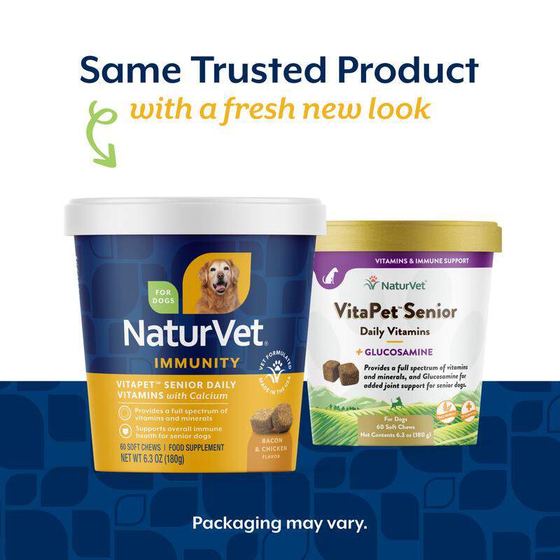 NaturVet VitaPet Senior Daily Vitamins Plus Glucosamine Soft Chews for Dogs