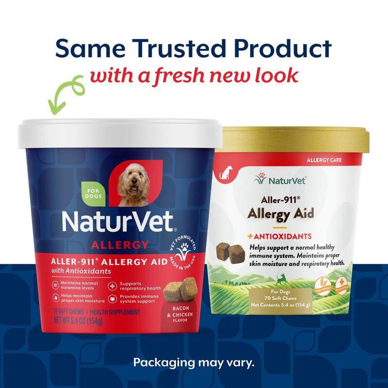 NaturVet Aller-911 Allergy Aid Plus Antioxidants for Dogs, 70 Soft Chews